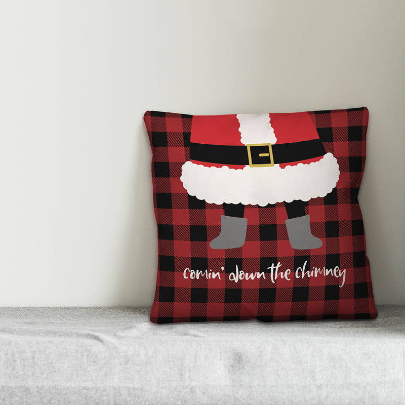 Plaid Pillow Cover, 16" x 16", Polyester/Polyfill