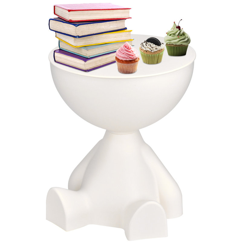 Mini Circle Side Table, White