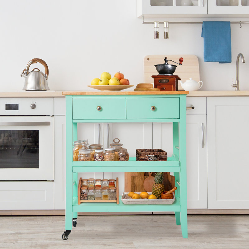Nora Kitchen Cart, Teal