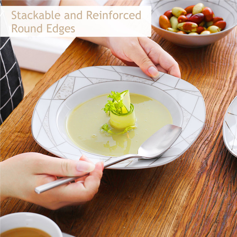 MALACASA Porcelain China Dinnerware Set - Service for 12 & Reviews
