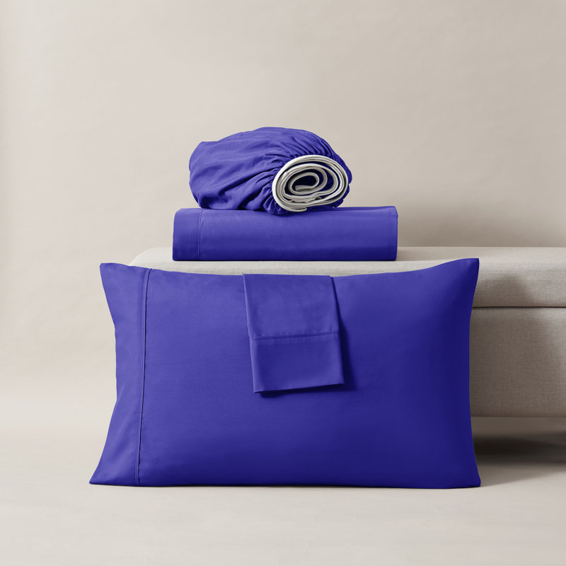 Luxury Collection Classic Smooth Thread Sheet Set, Tanzanite Blue, Split King