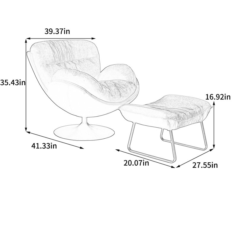Chaise de loisir luxueuse pivotante et confortable, Mélange de polyester noir / vert / similicuir, Jouet en coton / latex