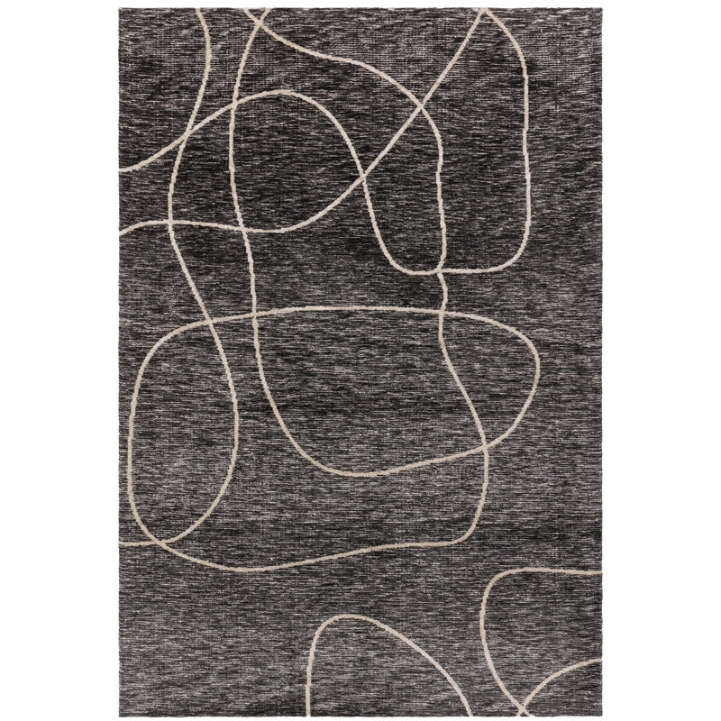 Mono Sculpt Linear Charcoal Rug, Rectangle 160cm x 230cm