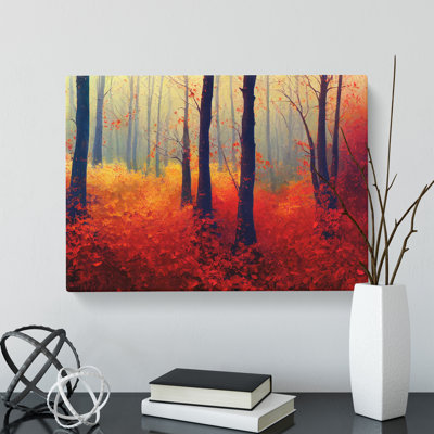 Alluring Autumn Forest - Wrapped Canvas