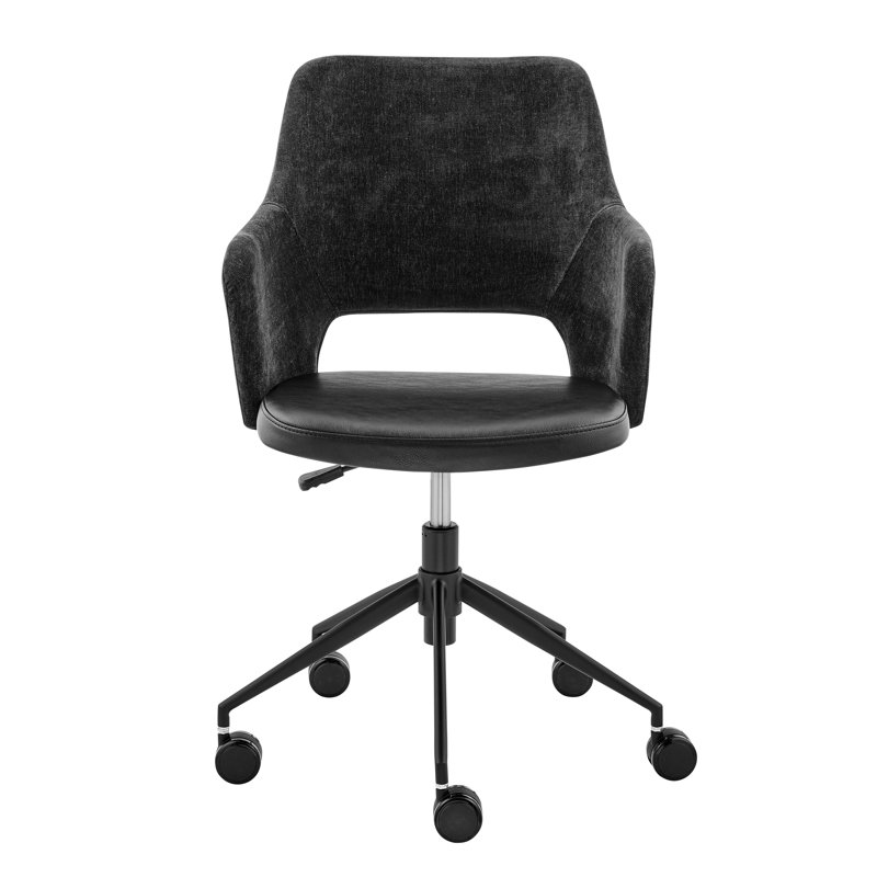 Chaise de travail Celena, Similicuir noir