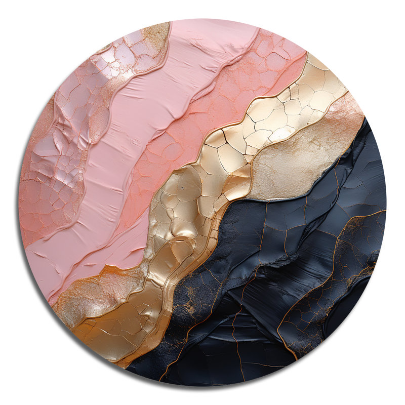 Dover - Reproduction d'art abstrait en métal rond, H 36 po x l 36 po