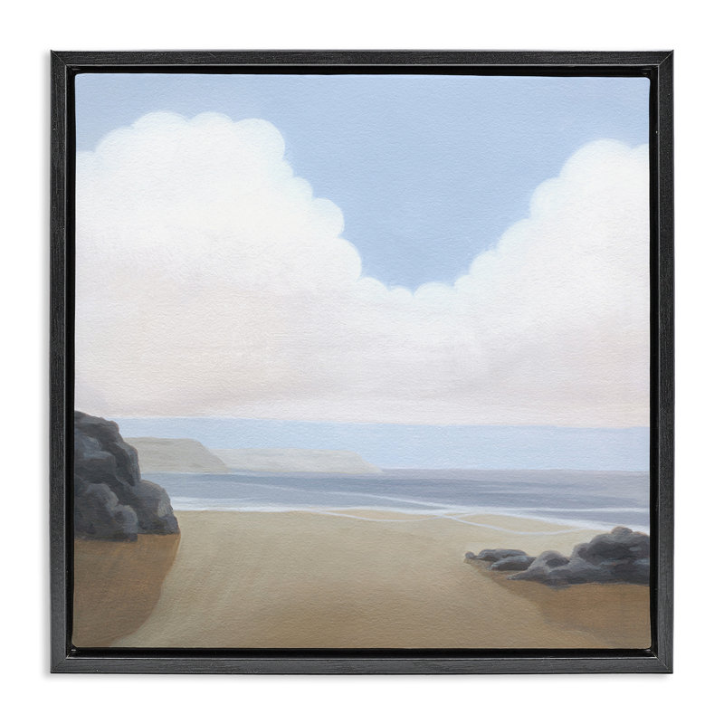 "Fluffy Clouds Over Beach", art mural sur toile flottante par Melissa Wang, Noir, H 18 po x l 18 po