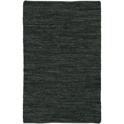 Tapis noir tissé à la main Bardette