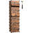 Interlocking Shoe Rack, Rectangular Storage Organiser, 10 Slot Modular DIY Storage Shelf Unit, 40 X 30 X 17 Cm For Each Slot, Plastic Wardrobe With Doors, Rustic Brown