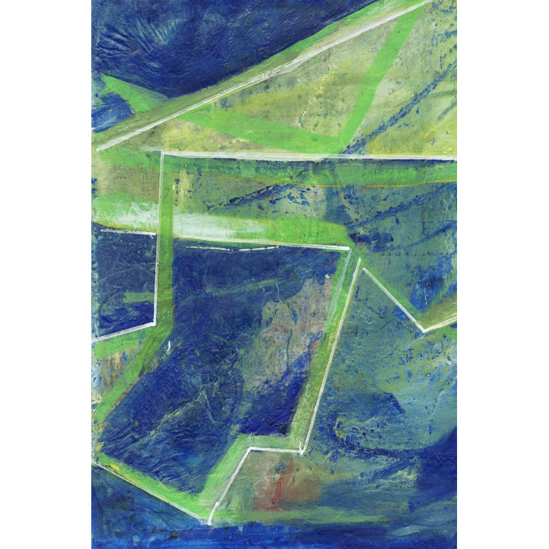 Geometric In Cool I by Joyce Combs - Wrapped Canvas Painting, 30cm H x 20cm W