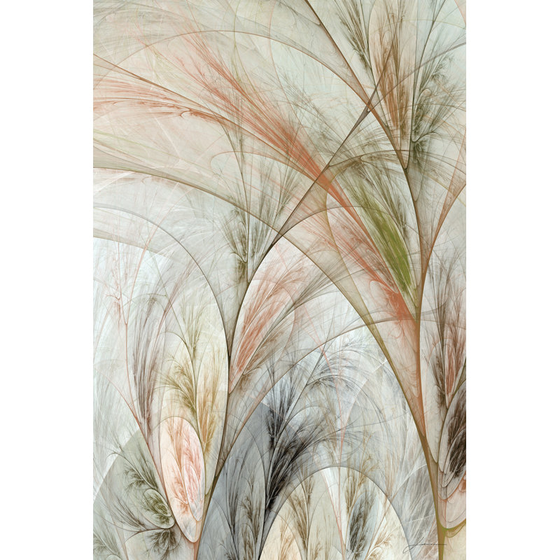 Herbe fractale II, H 30 po x l 20 po, Toile tendue, Sans cadre