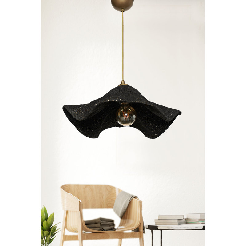 Luminaire suspendu conique unique à 1 lumière Rakel, Noir