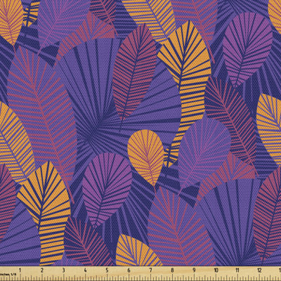 Chien Print of Colorful Tropical Leaves Intertwined Multi-Purpose Fabric