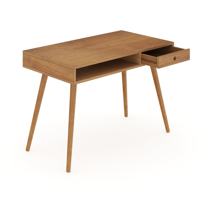 Munguia Solid Wood Base Computer Desk, Walnut