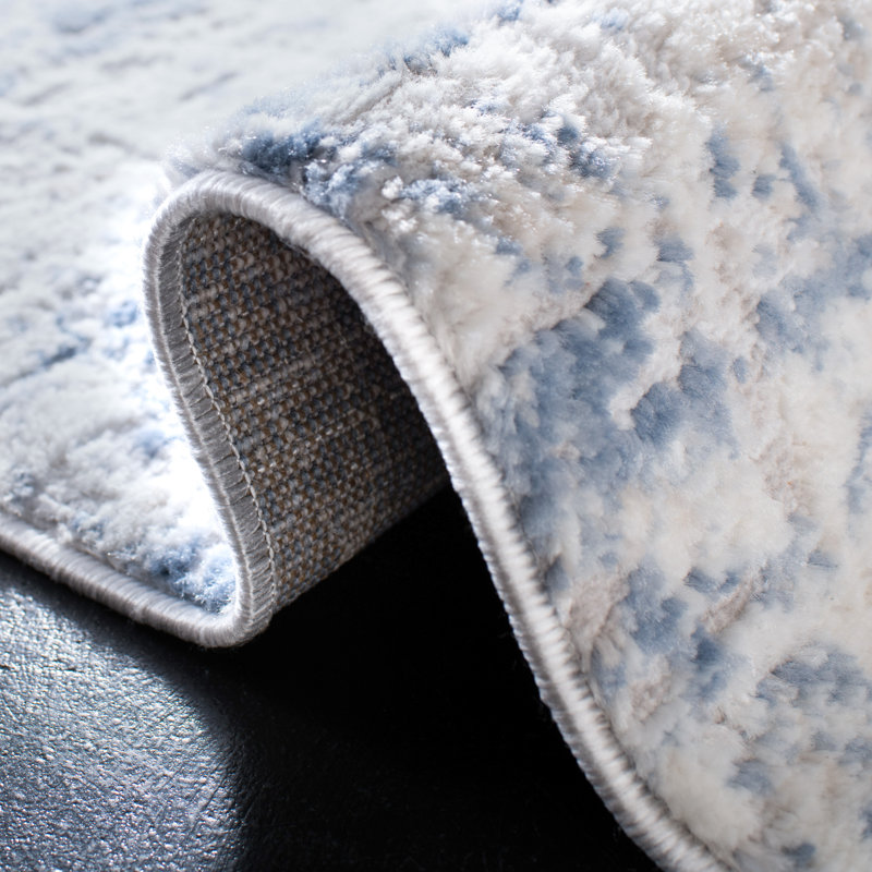 Tapis abstrait Grandview 700 Performance, Carré 12 pi, Light Blue/Ivory
