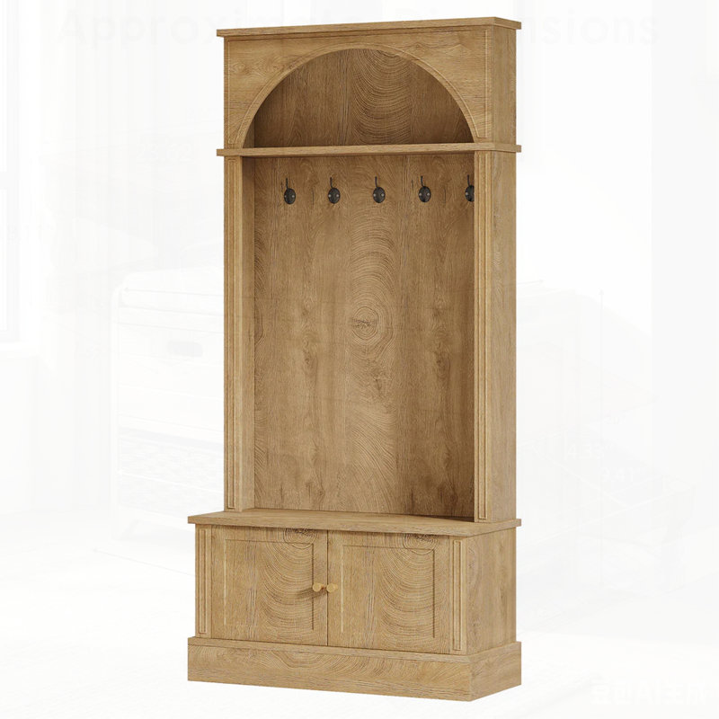 Freestanding Hall Tree Coat Rack with Multiple Hooks and Storage, Perfect for Organizing Entryways and Saving Space