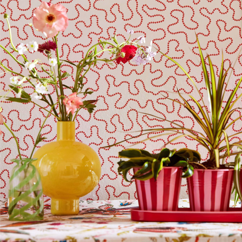 Wiggle Wallpaper, Carnelian/Rose Quartz