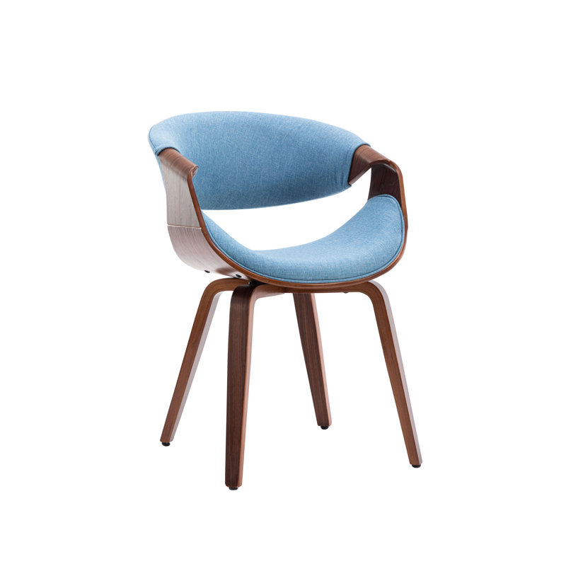 45.72cm H Fabric Upholstered Armchair in Dark Grey, Blue