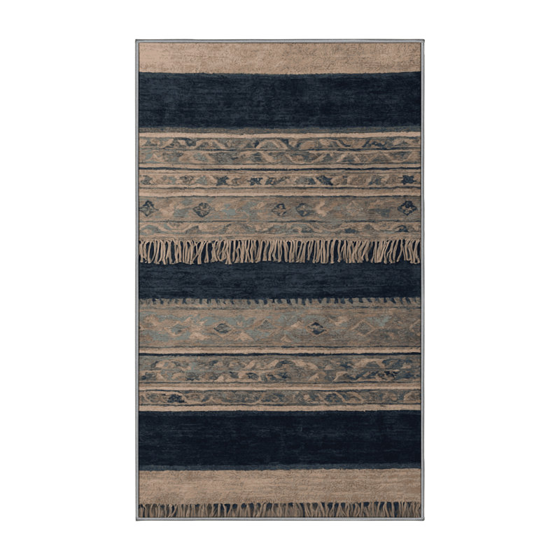 Tapis gris lavable à la machine GSIX03566, Rectangle 4 pi x 6 pi