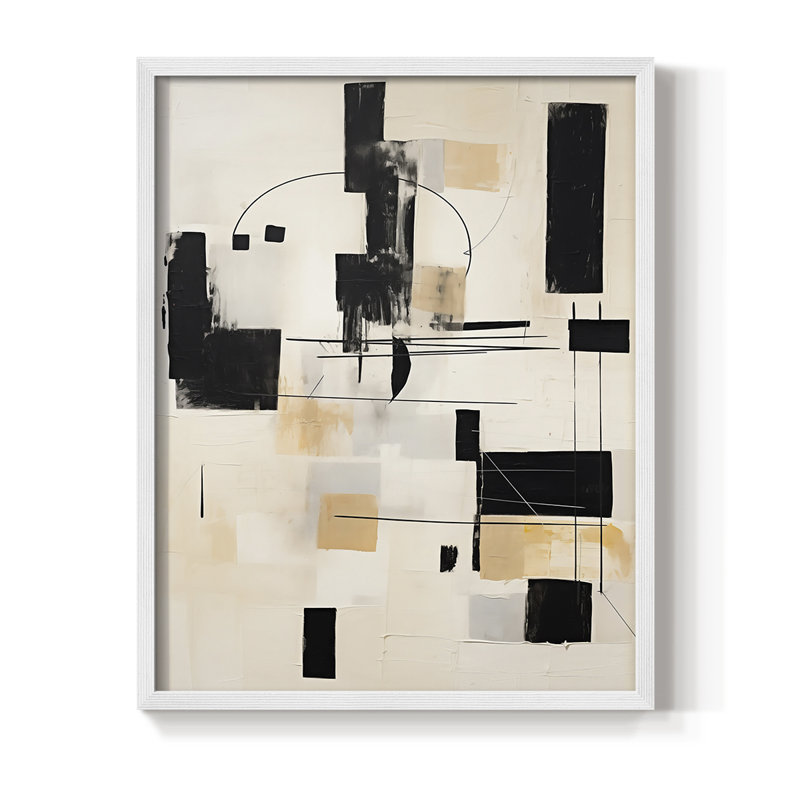 ABSTRACT Series CCCCL XXIV - Impression encadrée de qualité supérieure - Prêt à être accroché - Aucun clou requis, Blanc