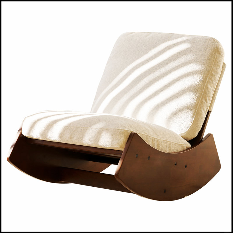 Chaise berçante confortable, revêtement de haute qualité, structure en bois massif, parfaite pour la chambre à coucher, le salon et la chambre de bébé