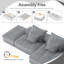 Canapé modulaire moderne 4 pièces avec repose-pieds, siège, chaise longue et accoudoirs-1423870348