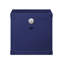Table de chevet Enable de style industriel - finition cargaison bleue, 2 compartiments de rangement ouverts, plaque de fer moderne avec douille bleue, fabrication