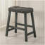 Tabouret de bar 25 po en bois avec siège en cuir, tabouret de comptoir sans dossier (gris antique, ensemble de 2)