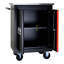 Armoire à outils noire et rouge avec poignée à tirer et multi-verrous 23,31 * 15,35 * 28,66 pouces