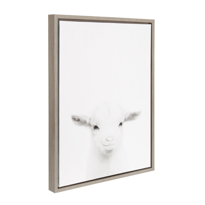 «Goat» par Simon Te, reproduction d'art sur toile encadrée, Gris
