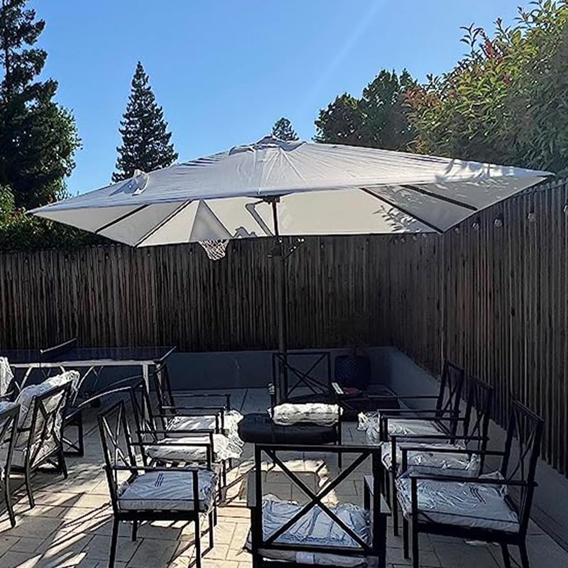 Parasol carré en porte-à-faux 9 pi sans base Anoush, Blanc