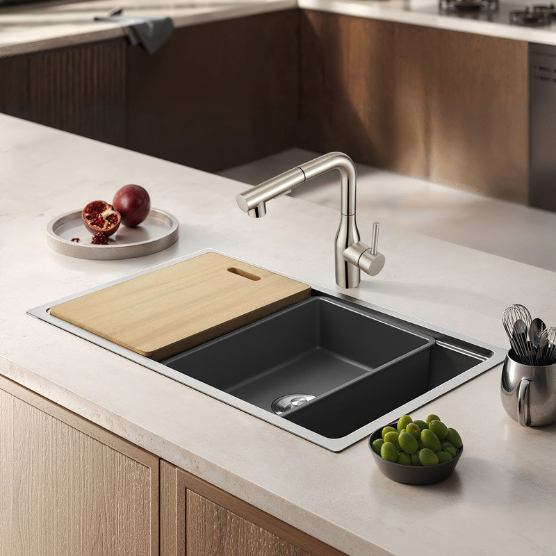 Robinet de cuisine Saree, Brushed Nickel