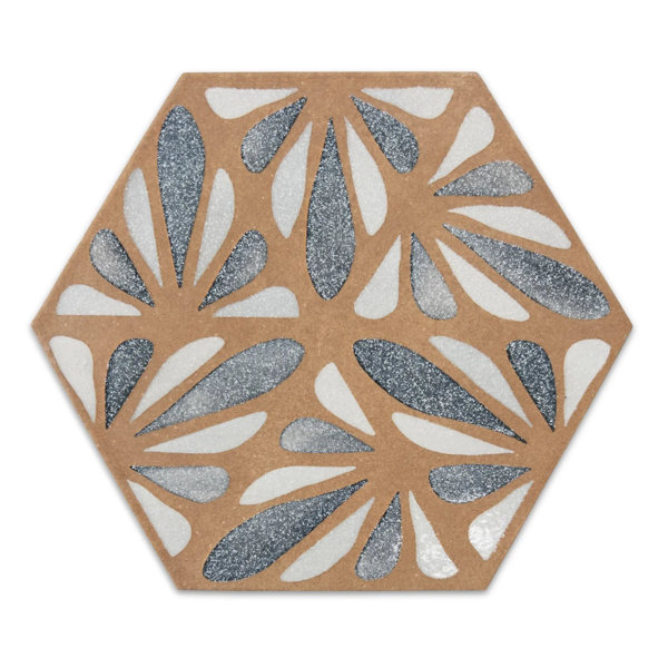 Terrapetal Fusion Stoneware Hexagon Tile 8.5X10”
