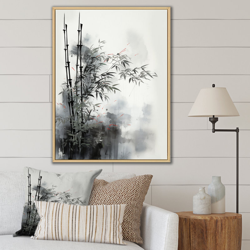 Isotta Asian Art Classics Sumi I - décoration murale asiatique, H 40 po x l 30 po x P 1,5 po, Cadre naturel flottant