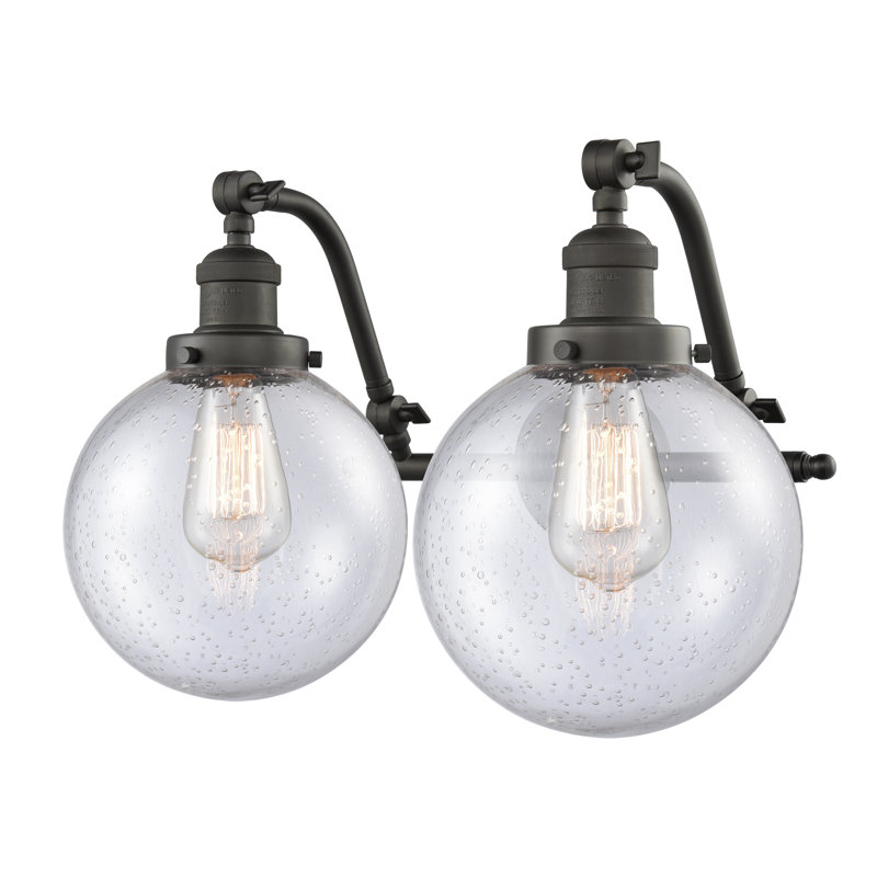 Éclairage de salle de bain à intensité variable 2 lumières Zarmayr, Bronze huilé, Ampoule DEL 6 watts Vinage, Grainé