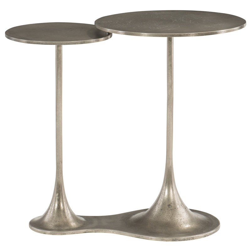 Graphite Gray Cast Aluminum Round End Table