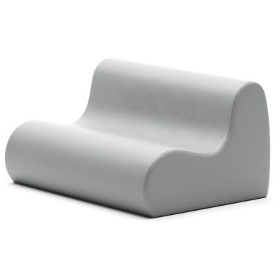 Jaxx Midtown Sofa - 2-Seat Commercial Grade Soft Seating For Library, Media Center, Daycare Or Classrooms With Premium Wipe-Clean PU Vinyl Cover - Medium Size, Submarine Grey