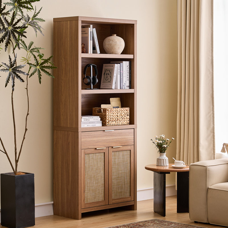 185cm H x 152cm W Standard Bookcase, Natural Oak