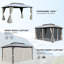 Pavillon de jardin extérieur 10 pi x 14 pi - gris Conception à double toit, protection. Structure en métal. Tissu. Accueille 6 à 8 personnes. Tente arrière de jardin 10 pi x 14 pi Toit,. Patio,