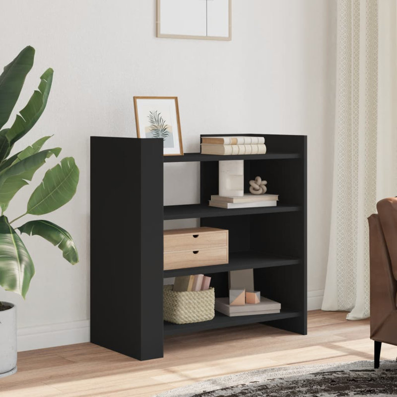 Amandip 75cm H x 73.5cm W Standard Bookcase, Black