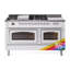 ILVE Nostalgie II Noblesse 60 inch Dual Fuel Range  (7 Sealed Burners + Griddle + French Top, Triple Glass Door, RAL)-101090797-101090786