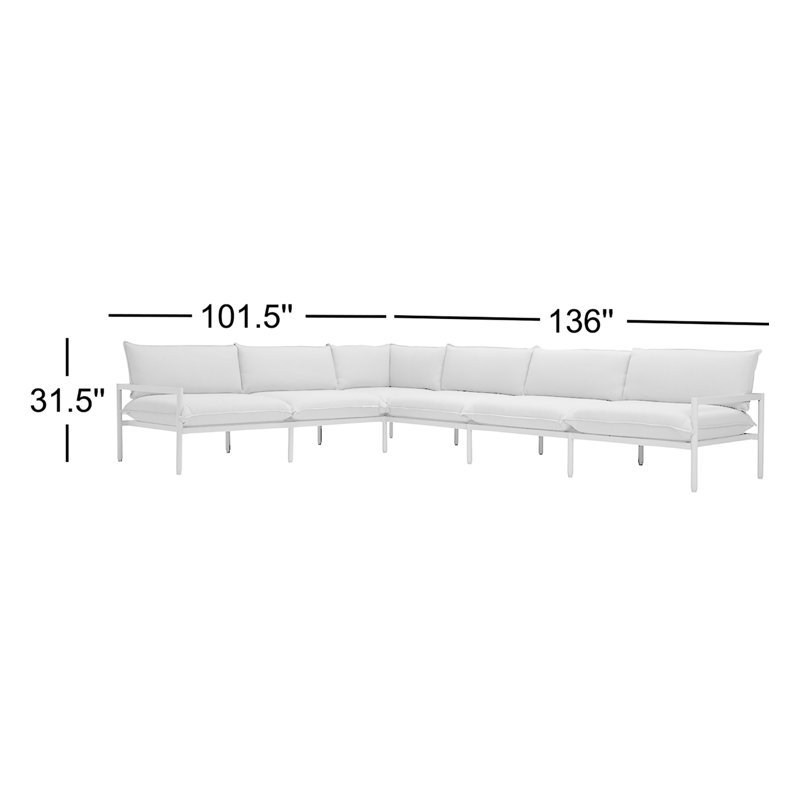Terra Outdoor 6 - Seat Patio Sectional, Charcoal