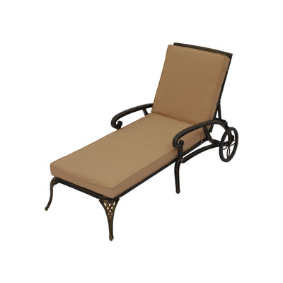 Chaise longue simple inclinable avec coussins 48 po Lucian