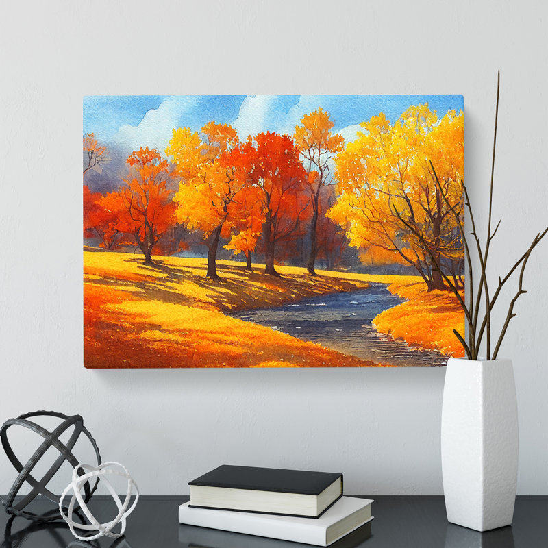 Autumn Forest In Watercolour Vol.4 - Wrapped Canvas, 35cm H x 50cm W x 3cm D