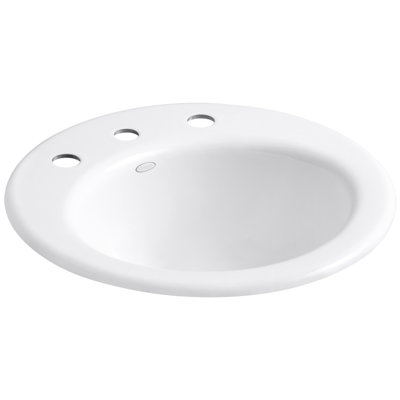 Radiant Metal Circular Drop-In Bathroom Sink with Overflow