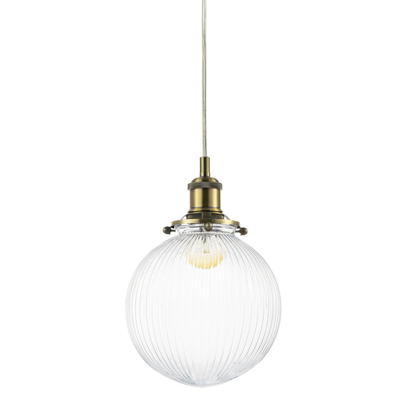 1 - Light Sphere Pendant, Antique Brass