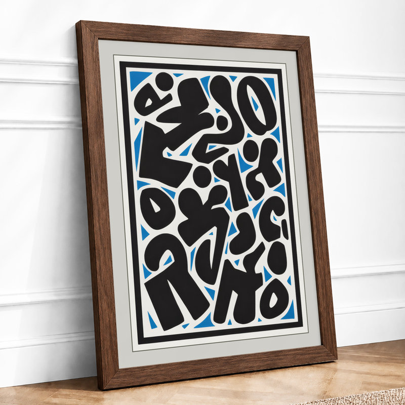 Abstract Marks Geometric - Print, A2 - 59.4 x 42.0 cm, Walnut