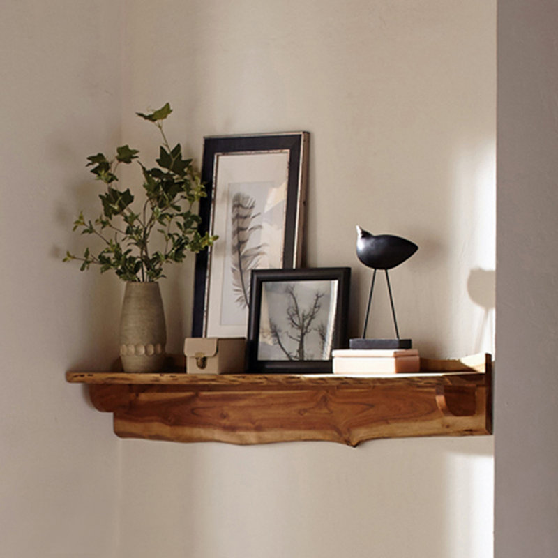 Hirohisa Cottage Beach House Design Wall Mounted Mantel Shelf With An Open Shelf, 48"