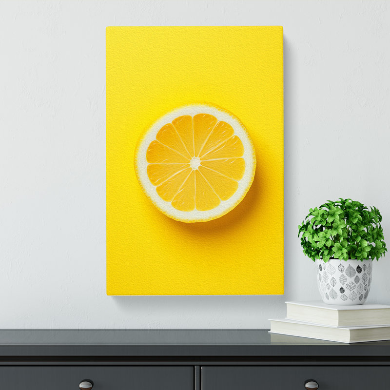 Sliced Lemon Minimalism - No Frame Print, 76cm H x 50cm W x 3cm D