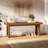 Solid Wood Bench, 43.3" Farmhouse Entryway Bench for Living Dining Room, Rustic Narrow Indoor Wooden Seating for Entry, Bedroom, Hallway, Natural Brown